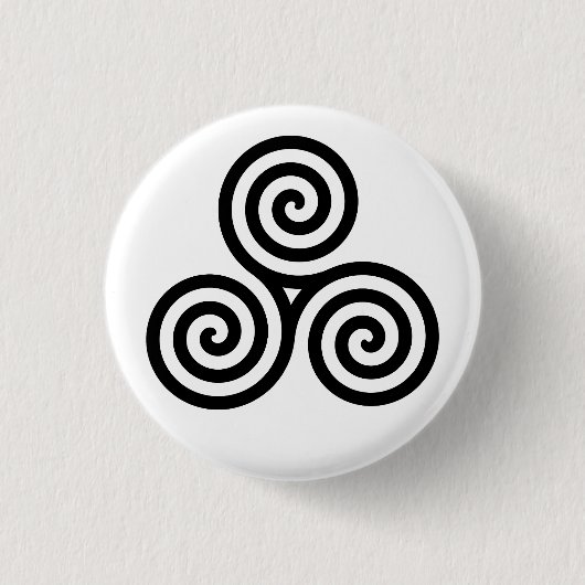 Badge Rond 2,50 Cm Bouton Triskelion celtique (Triskele) (Devant)