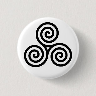 Badge Rond 2,50 Cm Bouton Triskelion celtique (Triskele)