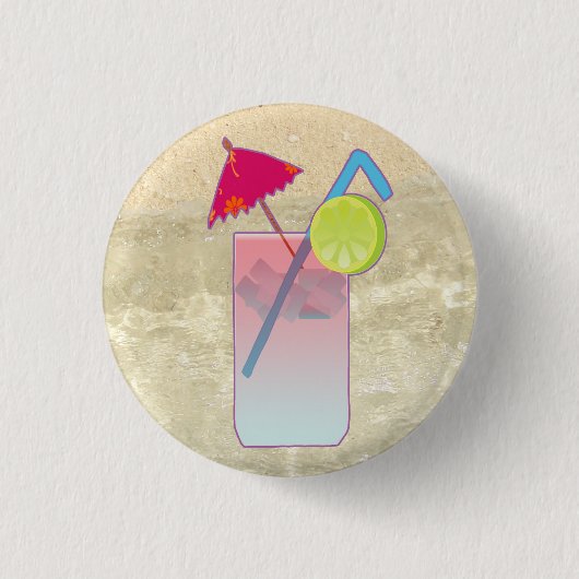 Badge Rond 2,50 Cm Bouton tropical de boissons (Devant)