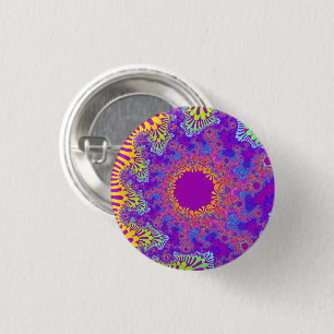 Badge Rond 2,50 Cm Bouton Tropical Rainbow Sunburst Small