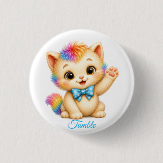 Badge Rond 2,50 Cm Bouton Tumble le Chat