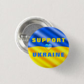 Badge Rond 2,50 Cm Bouton Ukraine Liberté drapeau ukrainien (Devant & derrière)