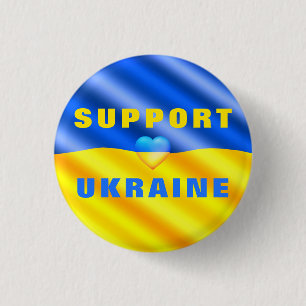 Badge Rond 2,50 Cm Bouton Ukraine Liberté drapeau ukrainien