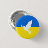 Badge Rond 2,50 Cm Bouton Ukraine Paix Dove - Liberté (Devant & derrière)