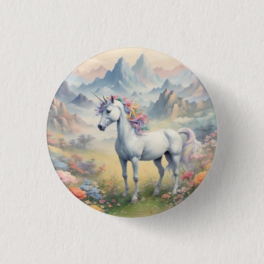 Badge Rond 2,50 Cm Bouton Unicorn (Devant)