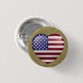 Badge Rond 2,50 Cm Bouton USA patriotique (Devant & derrière)
