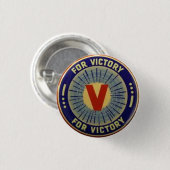 Badge Rond 2,50 Cm bouton V pour Victory (Devant & derrière)