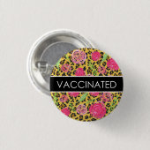 Badge Rond 2,50 Cm Bouton vaccin léopard et floral (Devant & derrière)