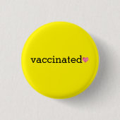 Badge Rond 2,50 Cm Bouton vacciné jaune (Devant)