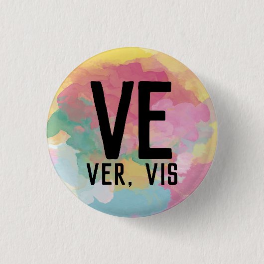 Badge Rond 2,50 Cm Bouton Ve Vis Pronouns (Devant)