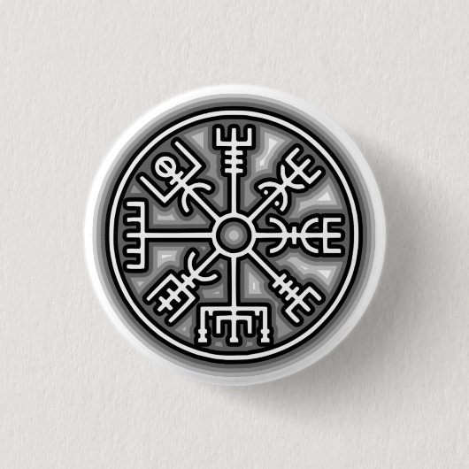 Badge Rond 2,50 Cm Bouton Vegvisir Echoed (Devant)