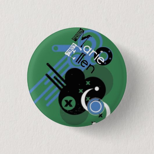 Badge Rond 2,50 Cm bouton vert (Devant)