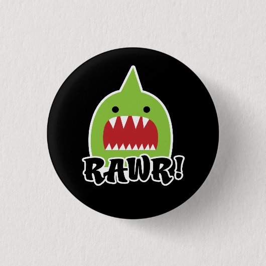 Badge Rond 2,50 Cm Bouton vert de monstre (Devant)