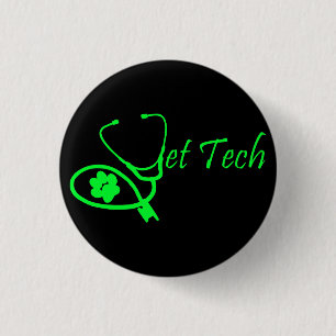 BADGE ROND 2,50 CM BOUTON VÉTÉRINAIRE DE TECHNICIEN DE TECH DE