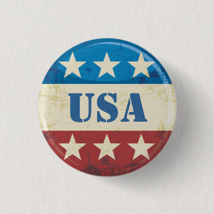 Badge Rond 2,50 Cm Bouton vintage USA