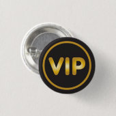 Badge Rond 2,50 Cm Bouton VIP or noir (Devant & derrière)