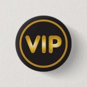 Badge Rond 2,50 Cm Bouton VIP or noir (Devant)
