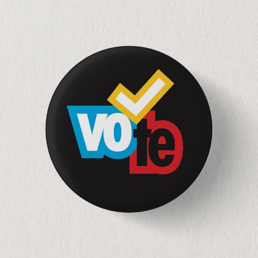 Badge Rond 2,50 Cm Bouton vote petit (Devant)