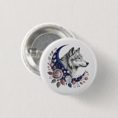 Badge Rond 2,50 Cm Bouton Wolf & Moon (Devant & derrière)