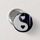 Badge Rond 2,50 Cm Bouton Yin-Yang de l'amour (Devant & derrière)