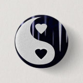 Badge Rond 2,50 Cm Bouton Yin-Yang de l'amour (Devant)