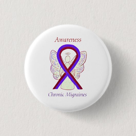 Badge Rond 2,50 Cm Boutons Angel de ruban de sensibilisation aux migr (Devant)