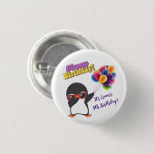BADGE ROND 2,50 CM BOUTONS D'ANNIVERSAIRE PERSONNALISÉS DE PENGUIN (Devant & derrière)