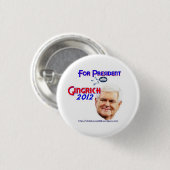 Badge Rond 2,50 Cm Boutons de campagne de Newt Gingrich (Devant & derrière)