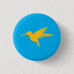 Badge Rond 2,50 Cm Boutons de colibri azur - inspirés du ciel