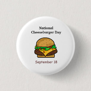 Badge Rond 2,50 Cm Boutons de la fête nationale du Cheeseburger