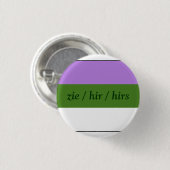 Badge Rond 2,50 Cm Boutons de pronom de YER de sélection (Devant & derrière)