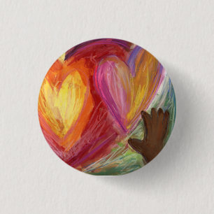 Badge Rond 2,50 Cm Boutons de revers Coeurs & Mains Diversité Amour