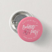 Badge Rond 2,50 Cm Boutons de soirée rose et blanc (Devant & derrière)