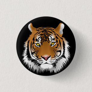 Badge Rond 2,50 Cm Boutons de visage de tigre
