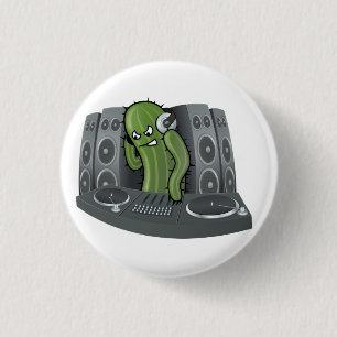 Badge Rond 2,50 Cm Boutons du DJ de cactus