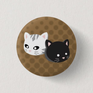 Badge Rond 2,50 Cm Boutons et bouton Brown de Ninji