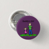 Badge Rond 2,50 Cm Boutons fille de papa Pins Pendentif de famille pe (Devant & derrière)