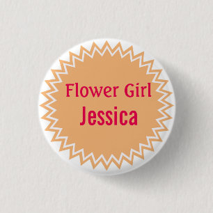 Badge Rond 2,50 Cm Boutons Fleurs de mariage personnalisés