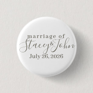 Badge Rond 2,50 Cm Boutons nuptiaux Mariages simples