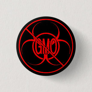 Badge Rond 2,50 Cm Boutons OGM Avertissement Biodanger Boutons OGM Pi