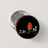 Badge Rond 2,50 Cm Boutons rouges Robin, dessin d'art original (Devant & derrière)
