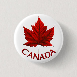 Badge Rond 2,50 Cm Boutons souvenir Canada Drapeau Érable Feuille Éra