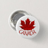 Badge Rond 2,50 Cm Boutons souvenir Canada Drapeau Érable Feuille Éra (Devant & derrière)