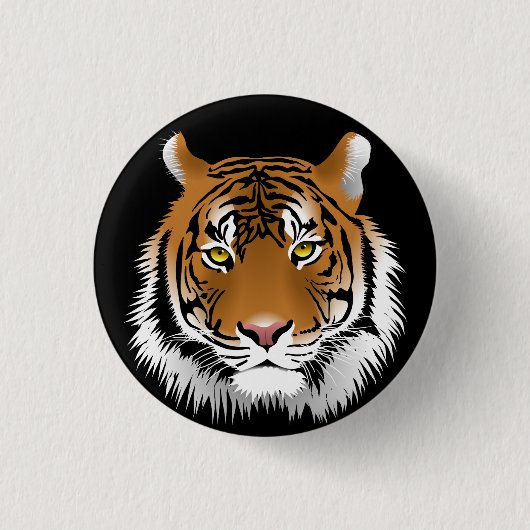 Badge Rond 2,50 Cm Boutons Tiger Face (Devant)