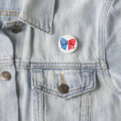 Badge Rond 2,50 Cm Bow patriotique (En situation)