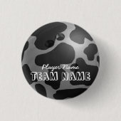 Badge Rond 2,50 Cm Bowling Ball Cow Grey (Devant)