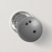 Badge Rond 2,50 Cm Bowling Ball Grey (Devant & derrière)