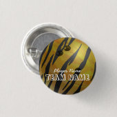 Badge Rond 2,50 Cm Bowling Ball Tiger Jaune (Devant & derrière)