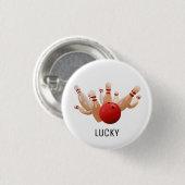 Badge Rond 2,50 Cm Bowling chanceux (Devant & derrière)