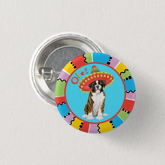 Badge Rond 2,50 Cm Boxe Fiesta (Devant & derrière)